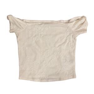 Kimchi Blue Off Shoulder White Floral Top XS Holiday Party Coquette